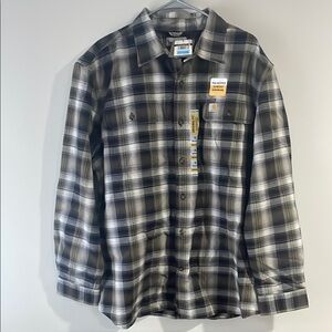 Carhartt Men's Plaid Shirt - Black and White